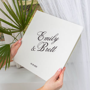 Silky White + Black Velour | Guest Book