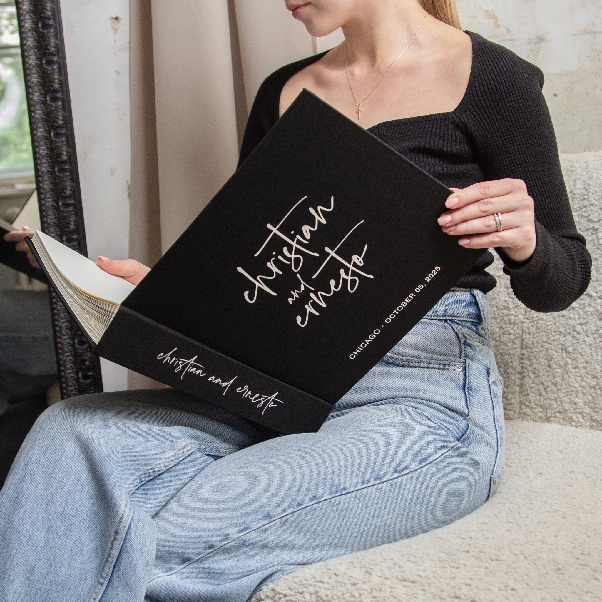 Black + Silver Metallic | Guest Book