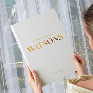 Silky White + Gold Metallic | Guest Book