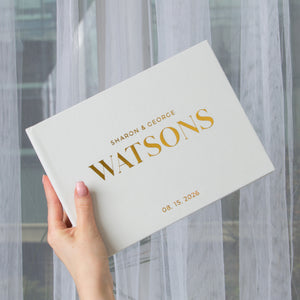 Silky White + Gold Metallic | Guest Book