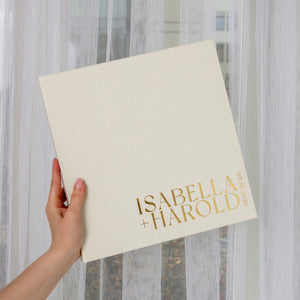 Ivory + Real Gold | Guest Book with Sleeve