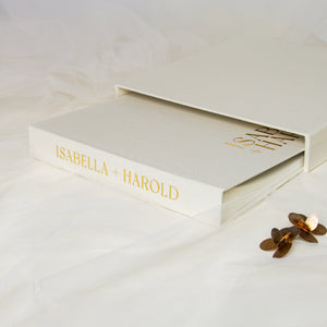 Ivory + Real Gold | Guest Book with Sleeve