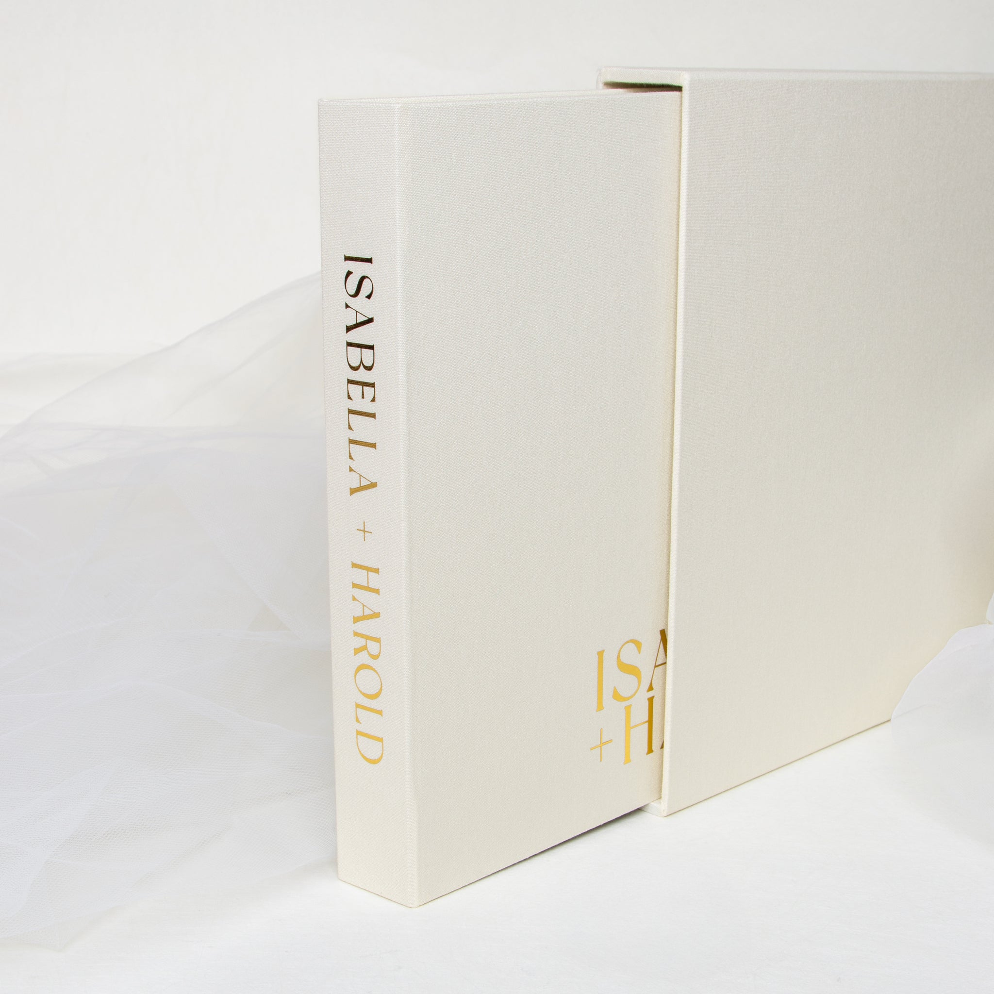 Ivory + Real Gold | Guest Book with Sleeve