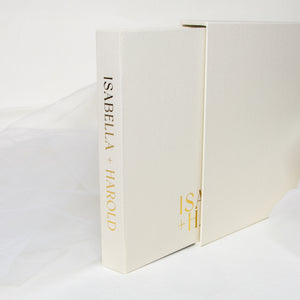 Ivory + Real Gold | Guest Book with Sleeve