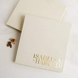Ivory + Real Gold | Guest Book with Sleeve