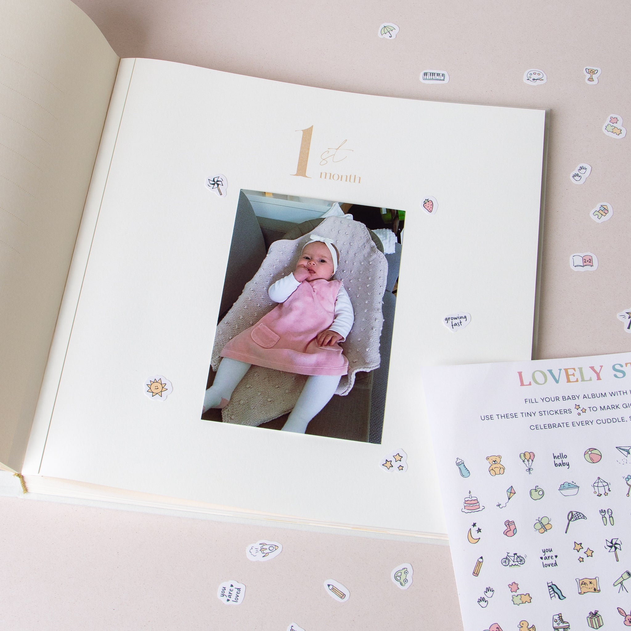 Baby Style Stickers for 1st Year Albums, entertain your guest