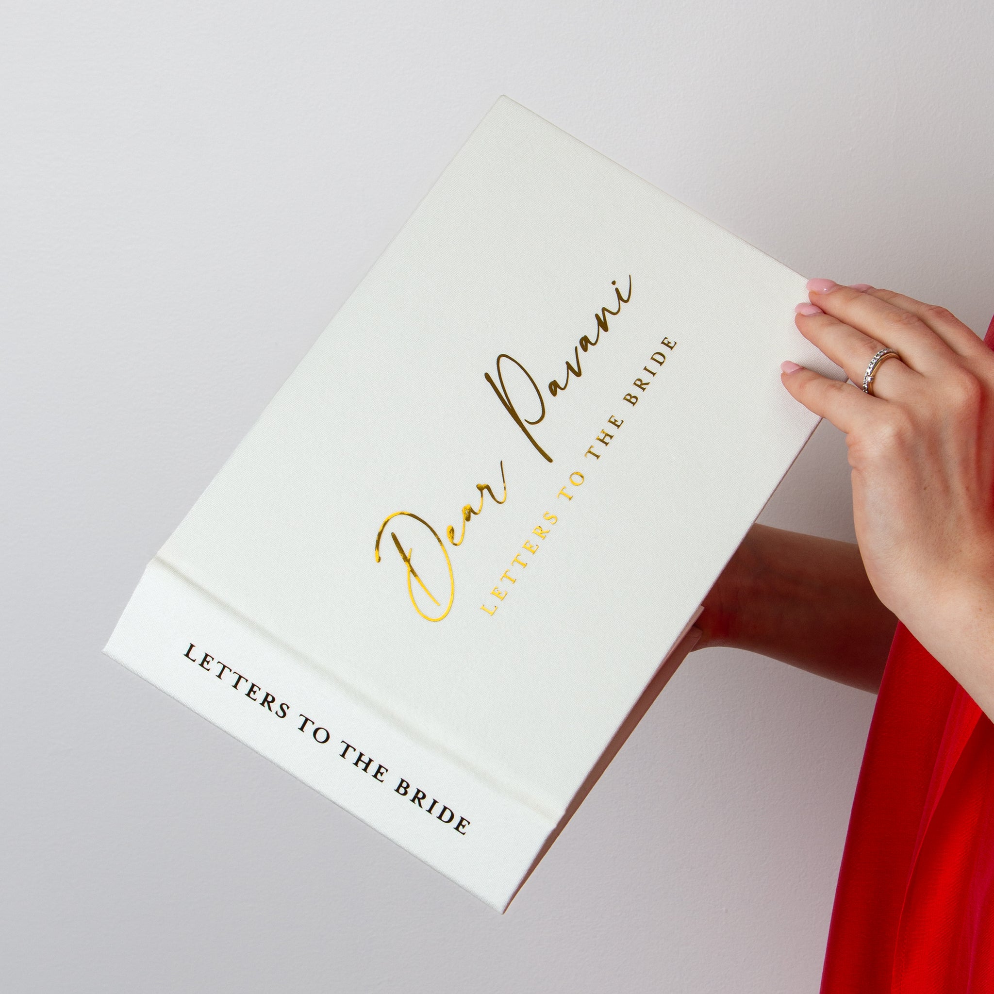 Silky White + Gold Metallic | Letters to Bride Guest Book