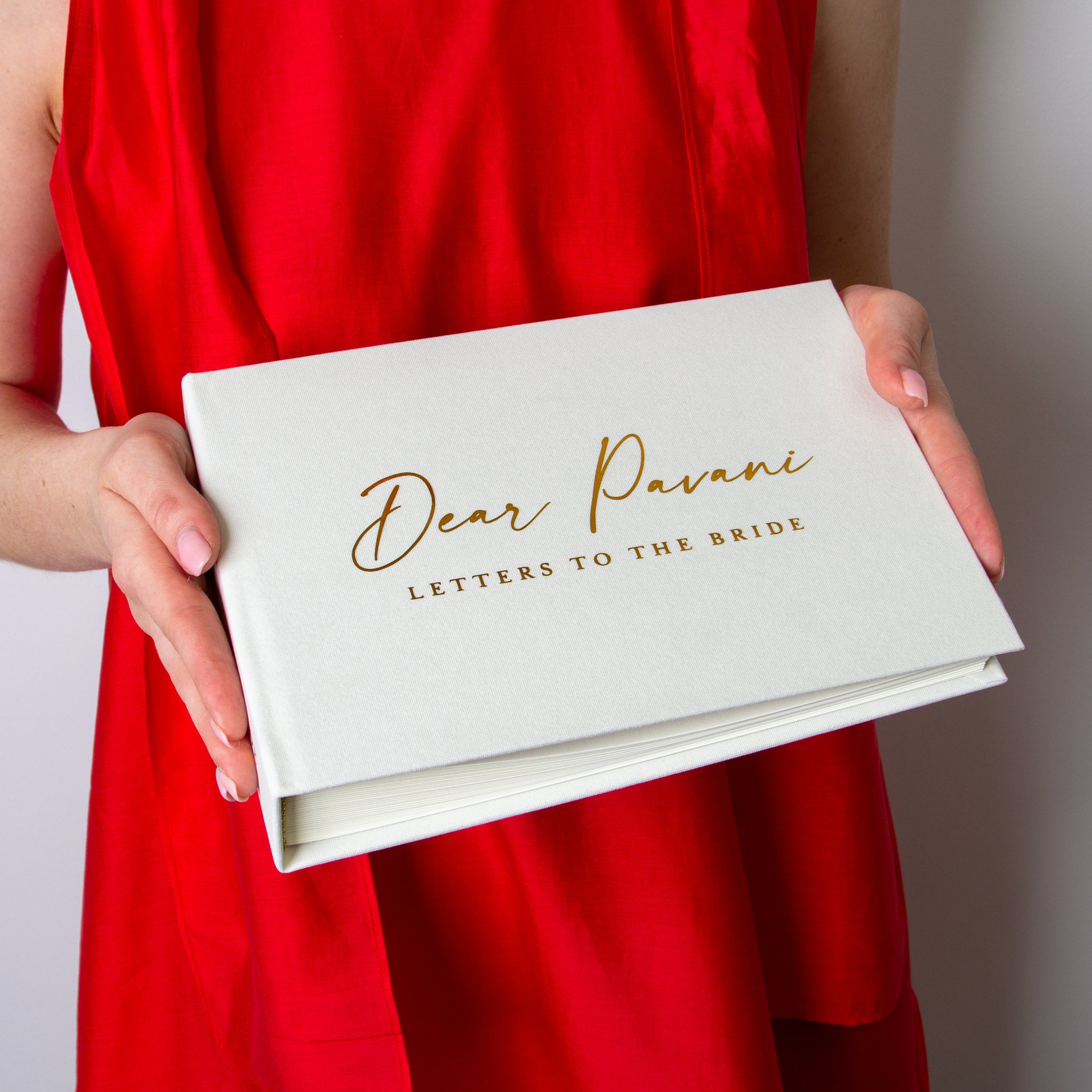 Silky White + Gold Metallic | Letters to Bride Guest Book