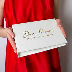 Silky White + Gold Metallic | Letters to Bride Guest Book
