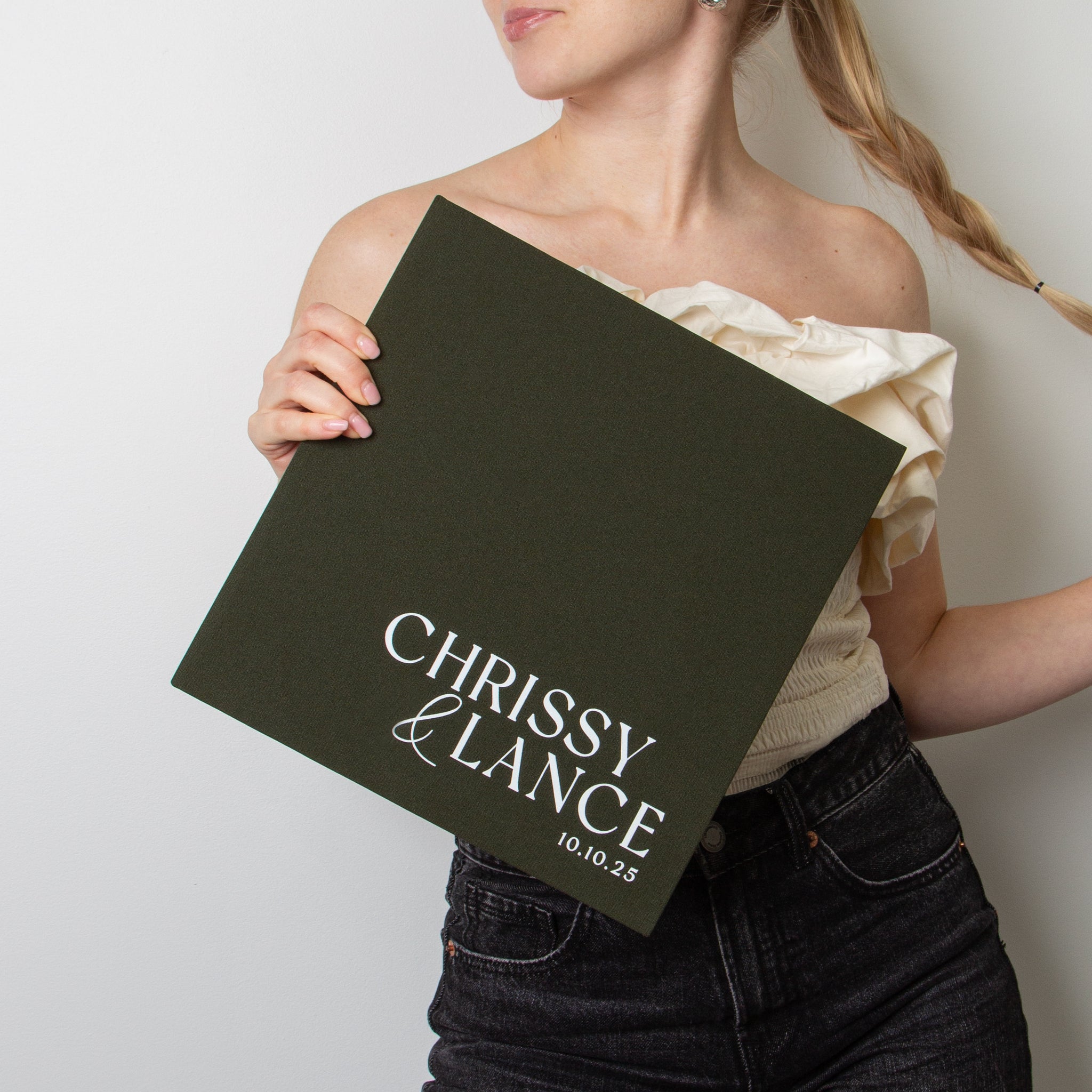 Woodland Green + White Velour | Guest Book
