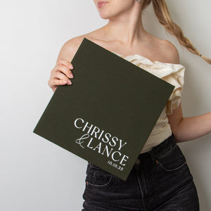 Woodland Green + White Velour | Guest Book