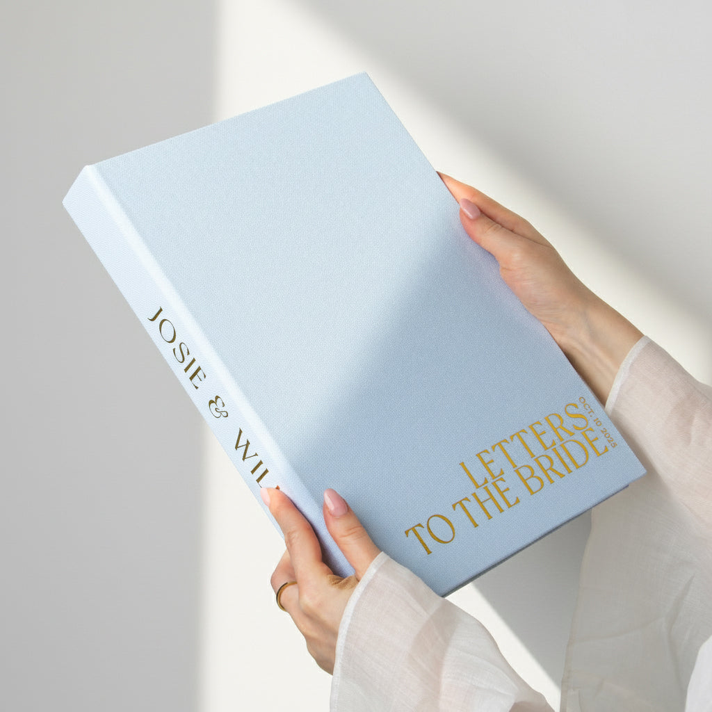 Light Blue + Real Gold | Letters to Bride Guest Book
