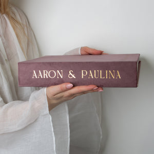 Dusty Plum Velour + Real Gold | Guest Book