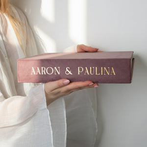 Dusty Plum Velour + Real Gold | Guest Book