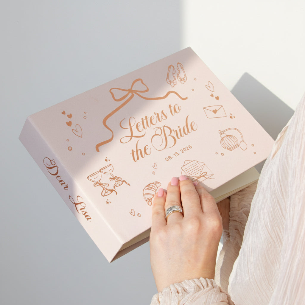 Cream + Rose Gold | Letters to Bride Guest Book