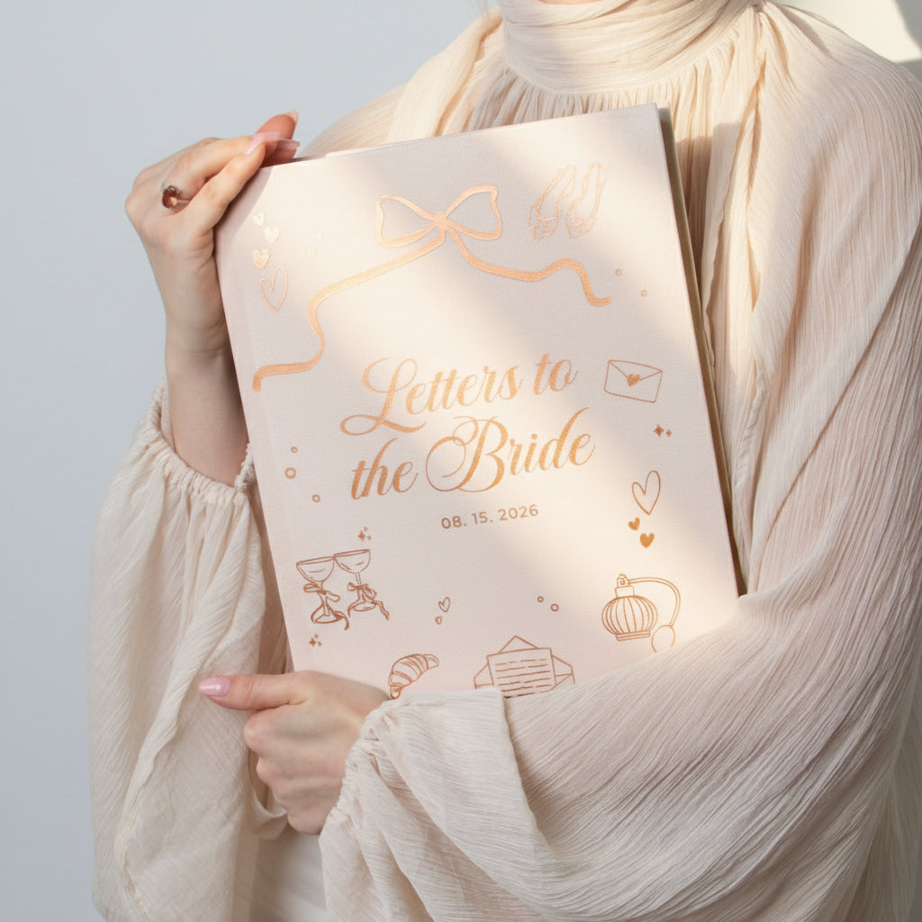 Cream + Rose Gold | Letters to Bride Guest Book