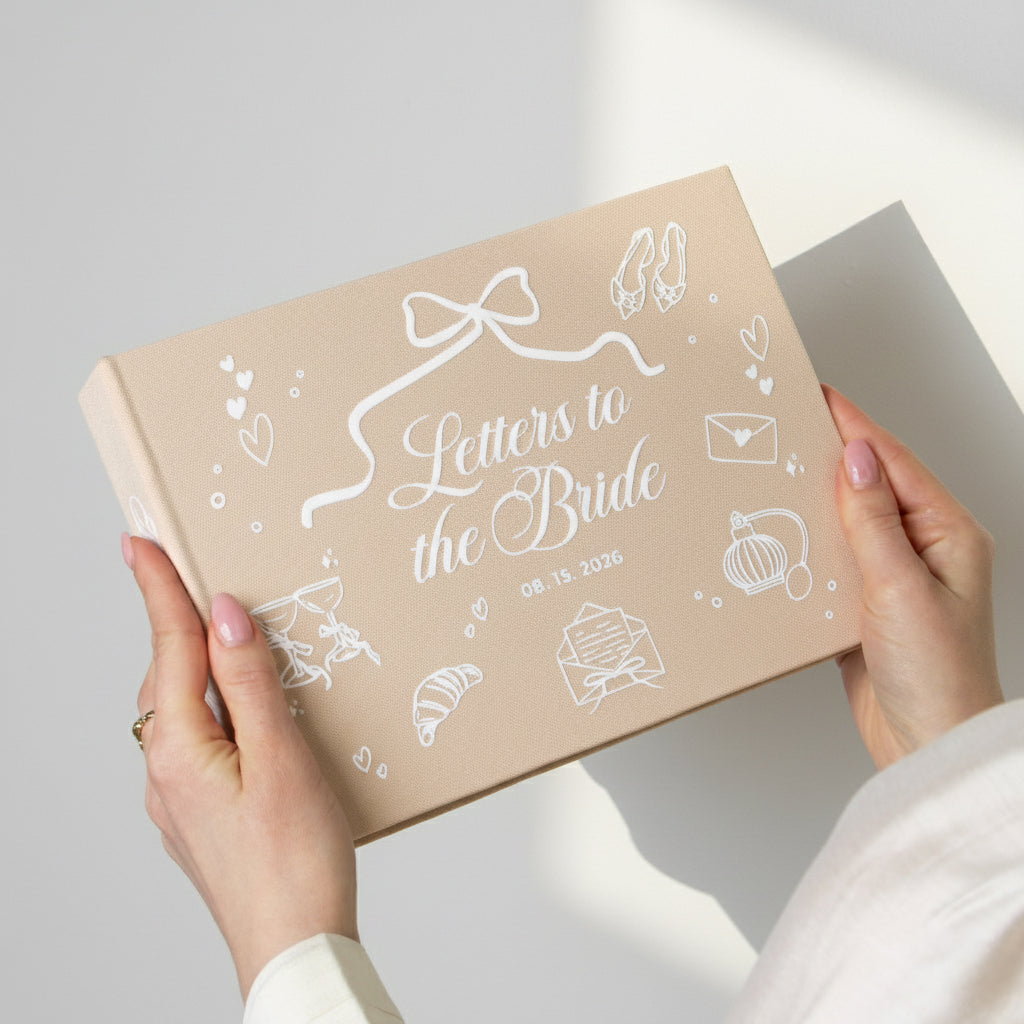 Sand + White Velour | Letters to Bride Guest Book