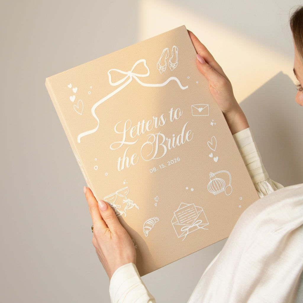 Sand + White Velour | Letters to Bride Guest Book
