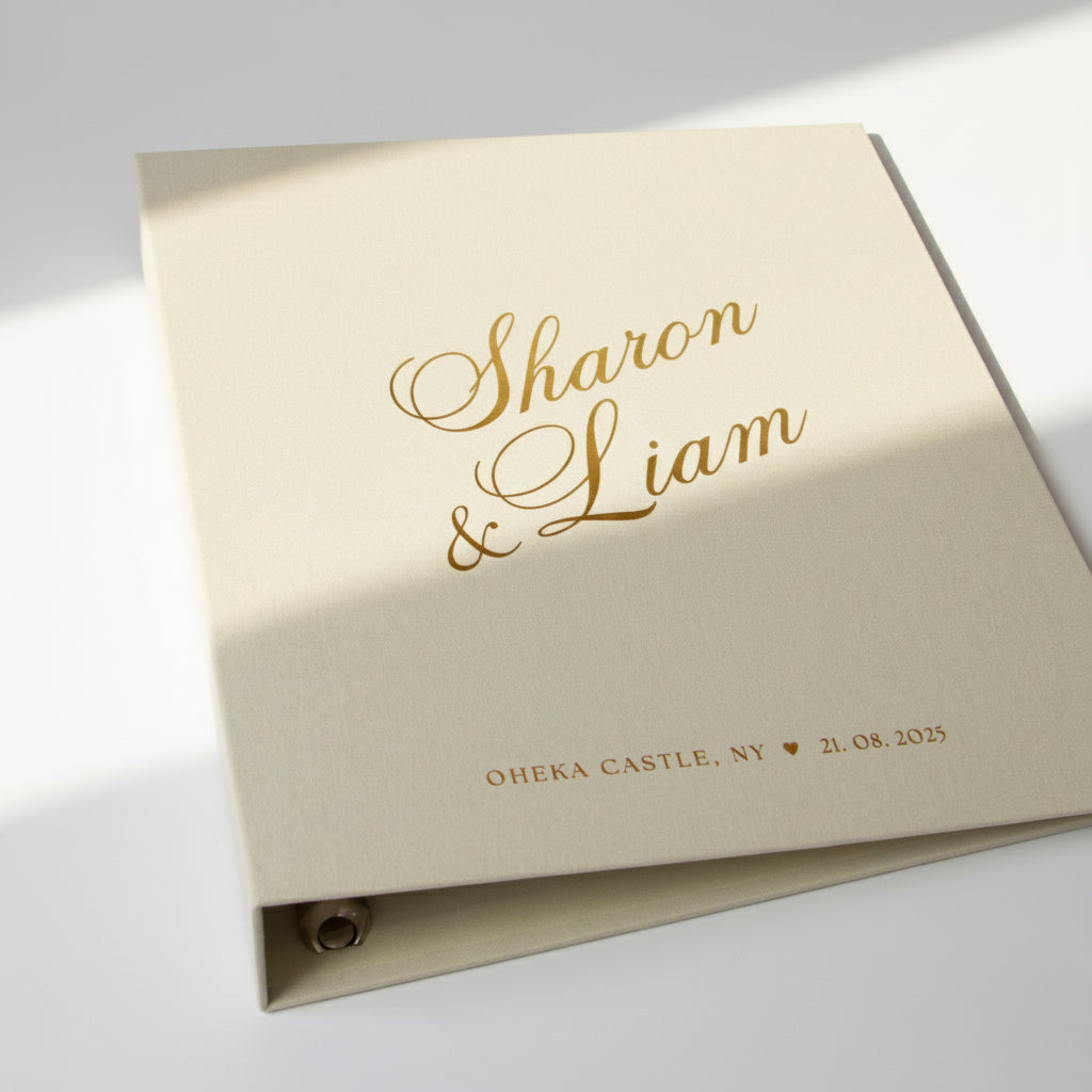 Ivory + Real Gold | Binder with Sleeves