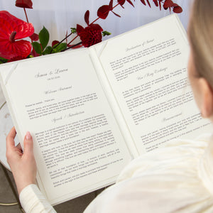 Silky White + Real Gold | Wedding Officiant & Vows Books