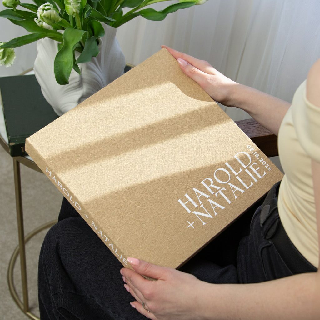 Linen + White Velour | Guest Book