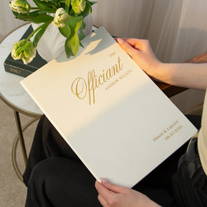 Silky White + Real Gold | Wedding Officiant & Vows Books