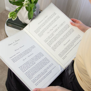 Silky White + Real Gold | Wedding Officiant & Vows Books