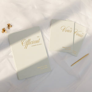 Silky White + Real Gold | Wedding Officiant & Vows Books