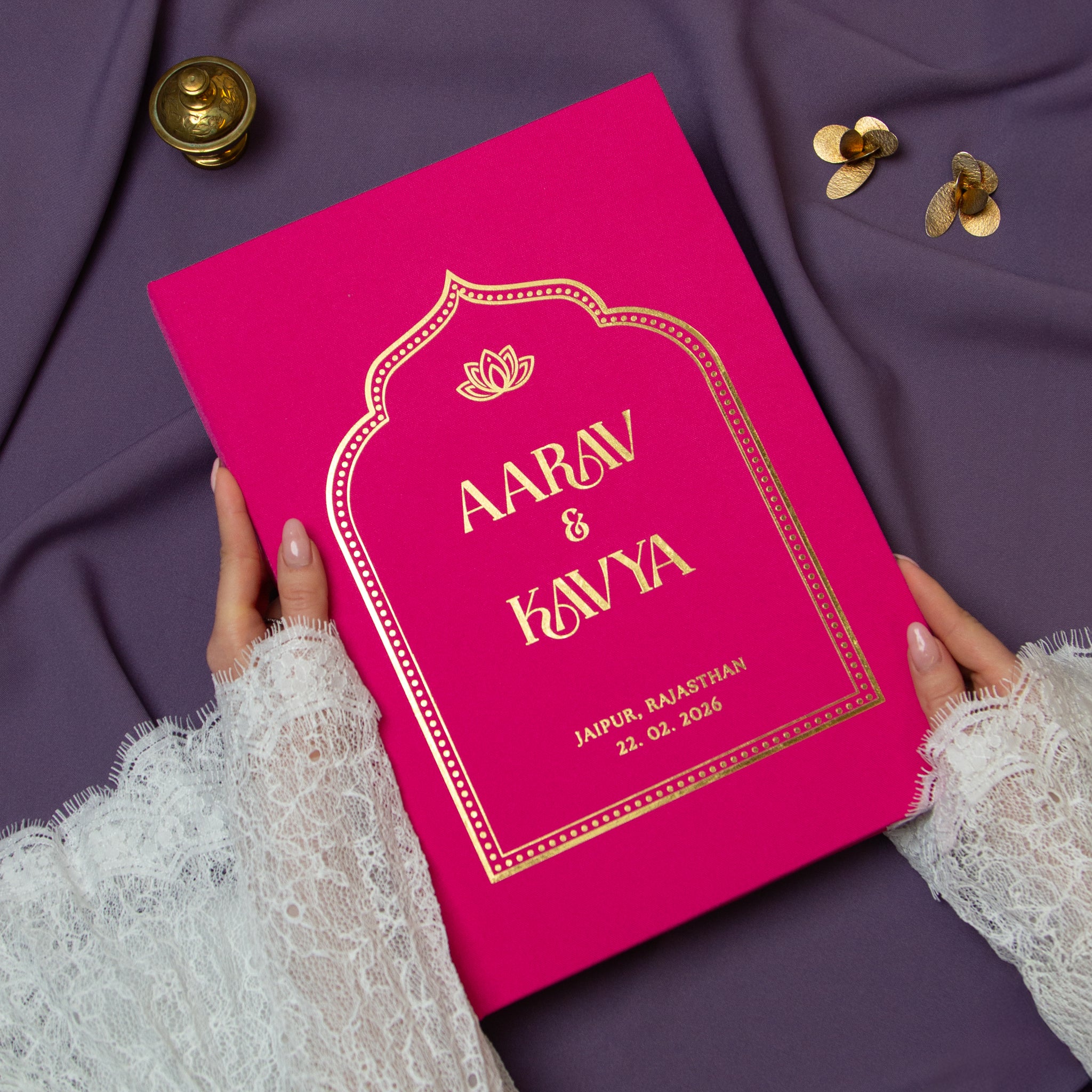 Magenta + Real Gold | Guest Book
