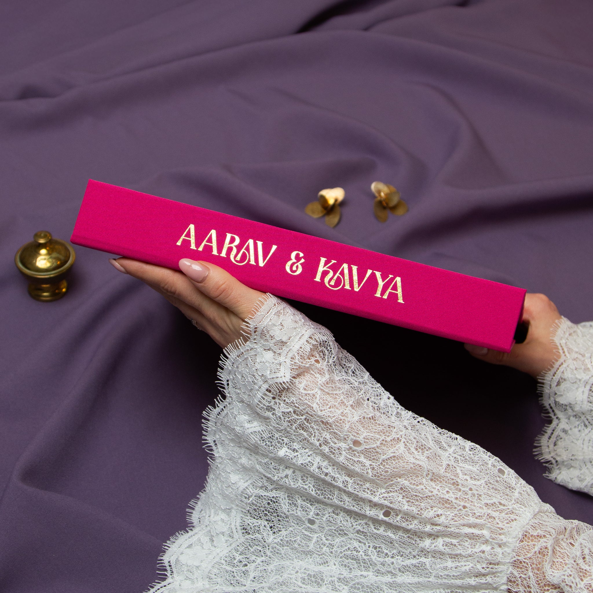 Magenta + Real Gold | Guest Book