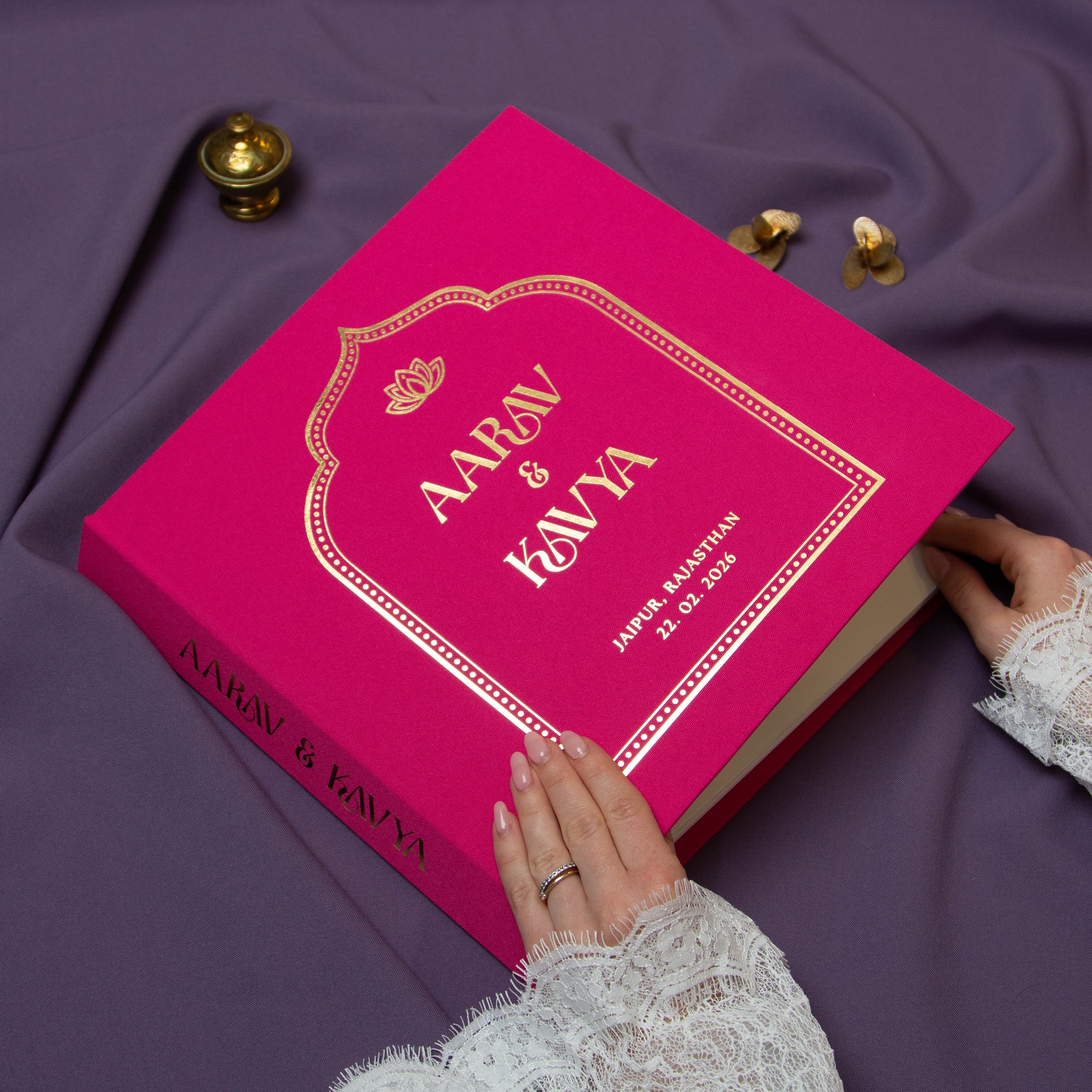 Magenta + Real Gold | Guest Book