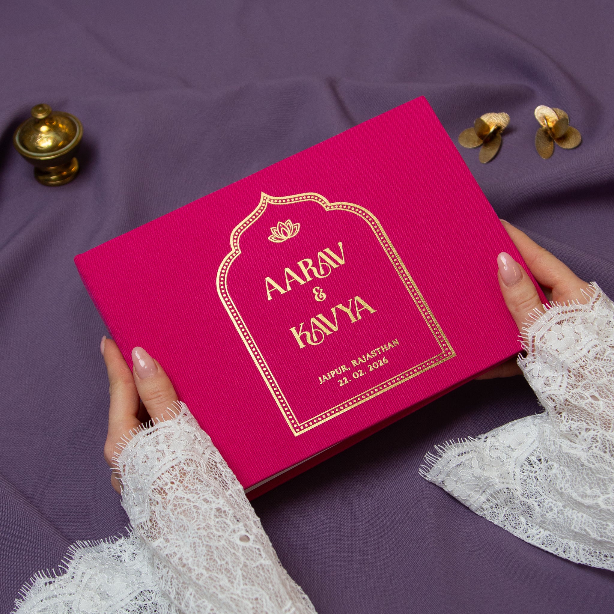 Magenta + Real Gold | Guest Book