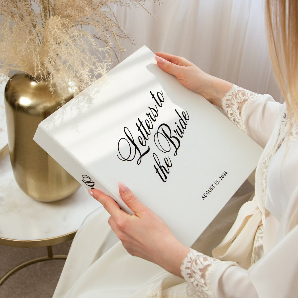 Silky White + Black Veour | Letters to Bride Guest Book