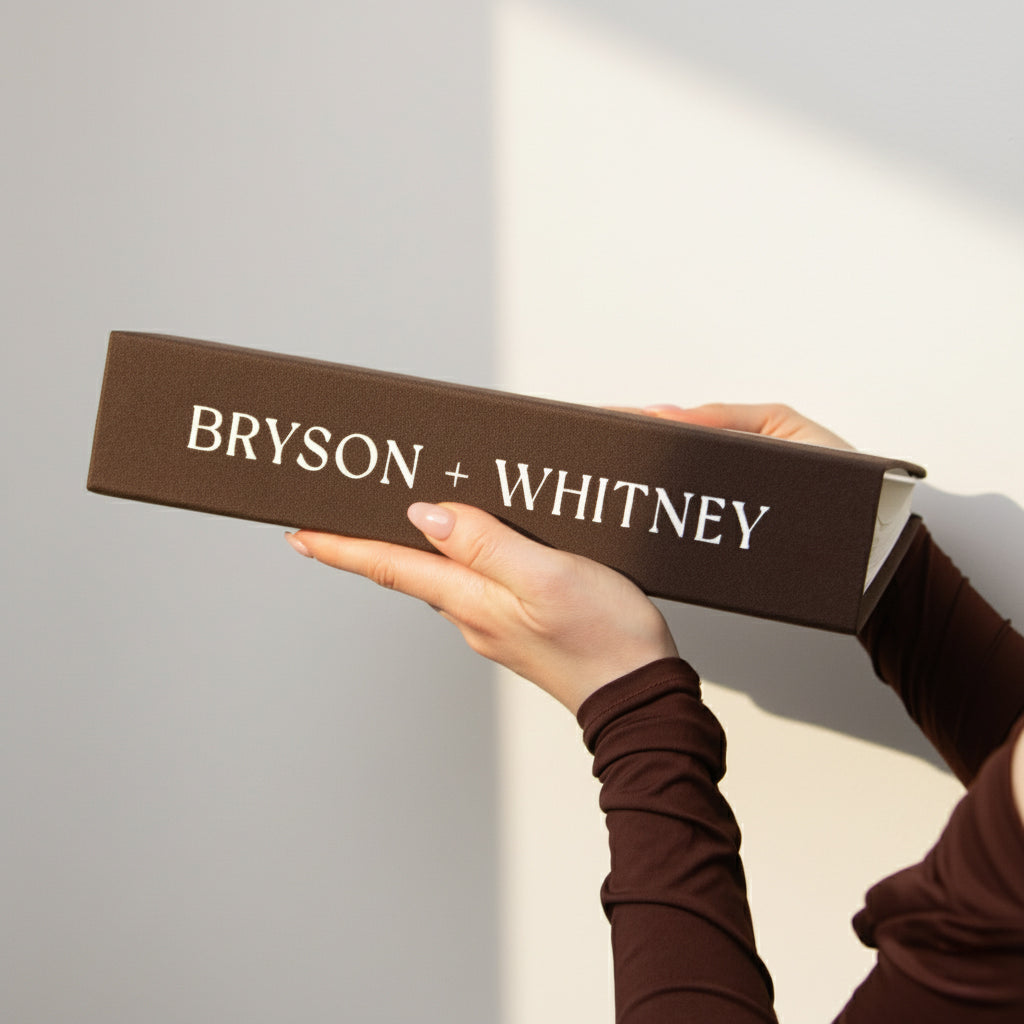 Brown + White Velour | Guest Book