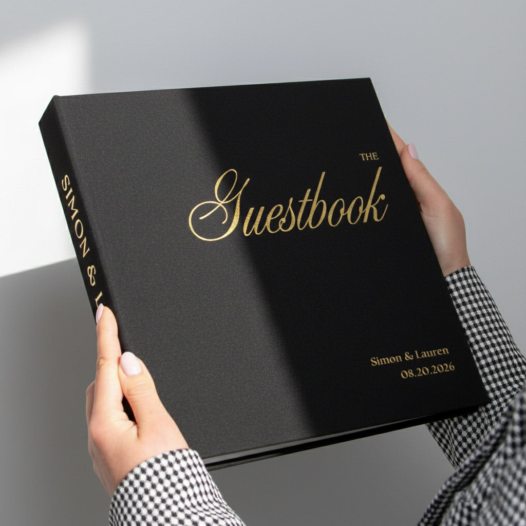 Black + Real Gold | Guest Book