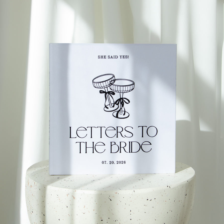 She Said Yes! Letters to the Bride Book | White + Black Velour