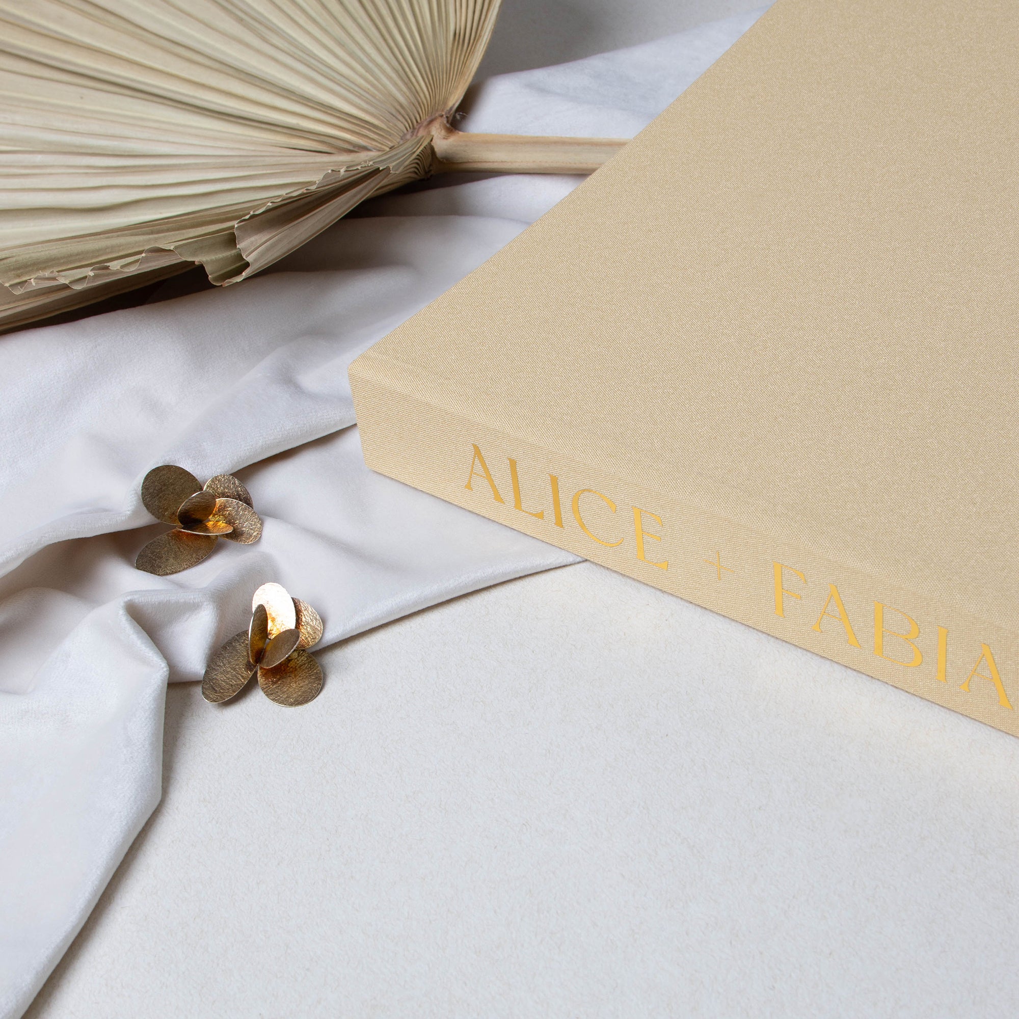 Amber + Real Gold | Guest Book with Sleeve