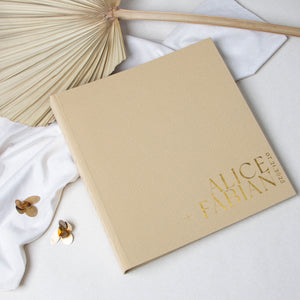 Amber + Real Gold | Guest Book with Sleeve