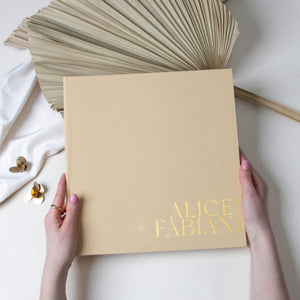 Amber + Real Gold | Guest Book with Sleeve