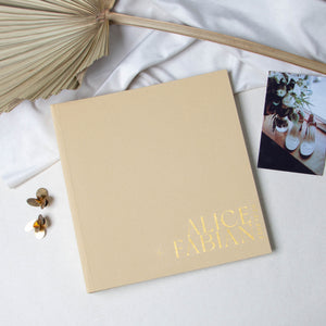 Amber + Real Gold | Guest Book with Sleeve