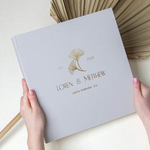 Light Gray + Real Gold | Guest Book