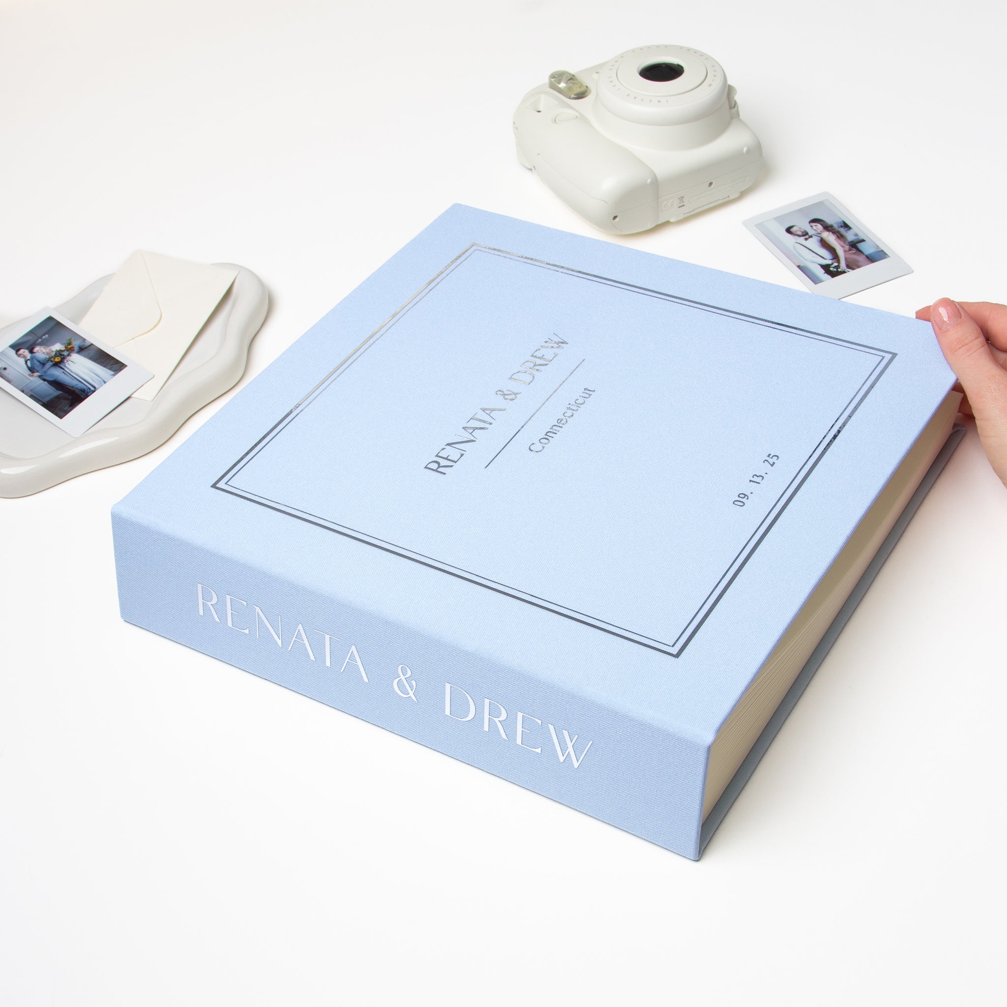 Light Blue + Silver Metallic | Guest Book