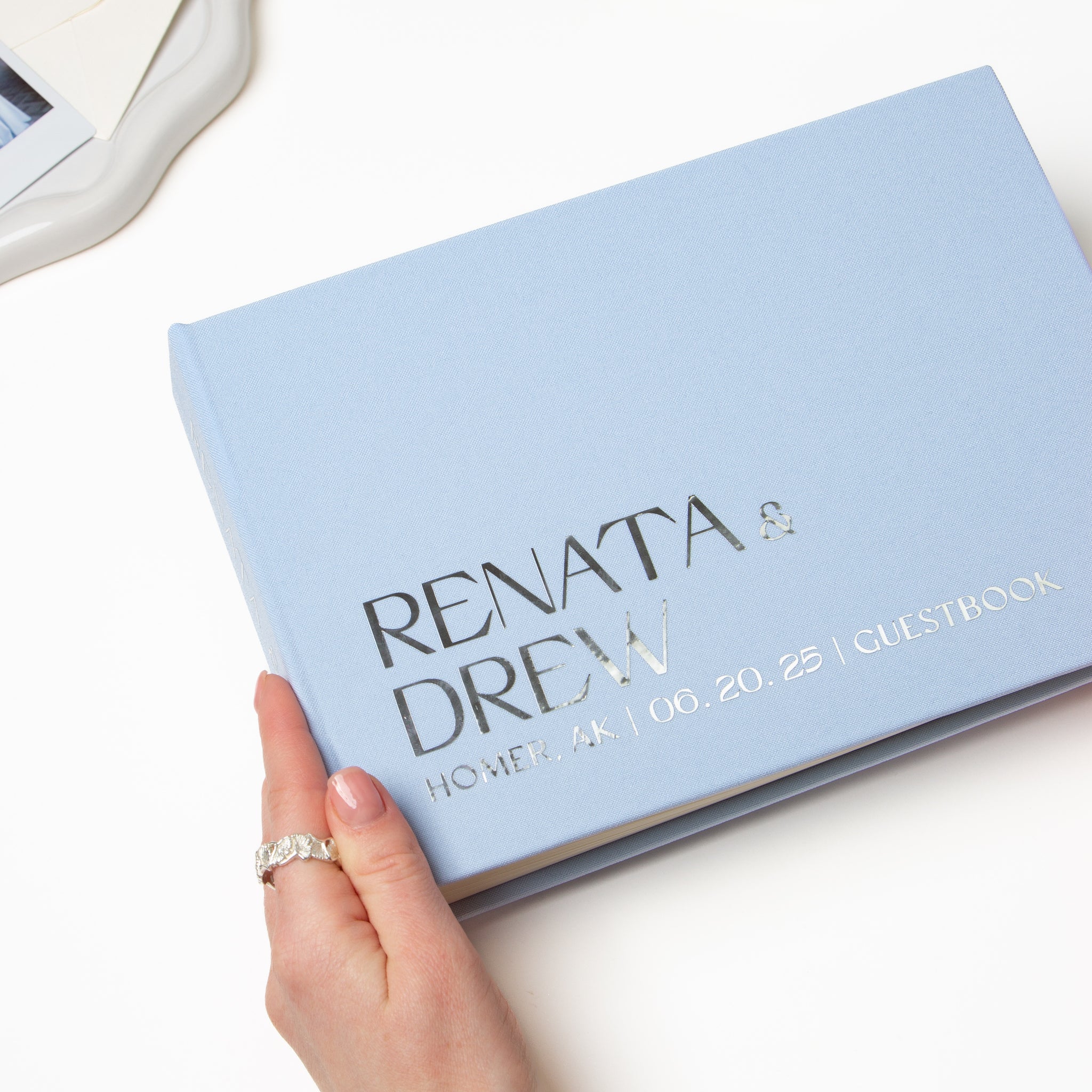 Light Blue + Silver Metallic | Guest Book