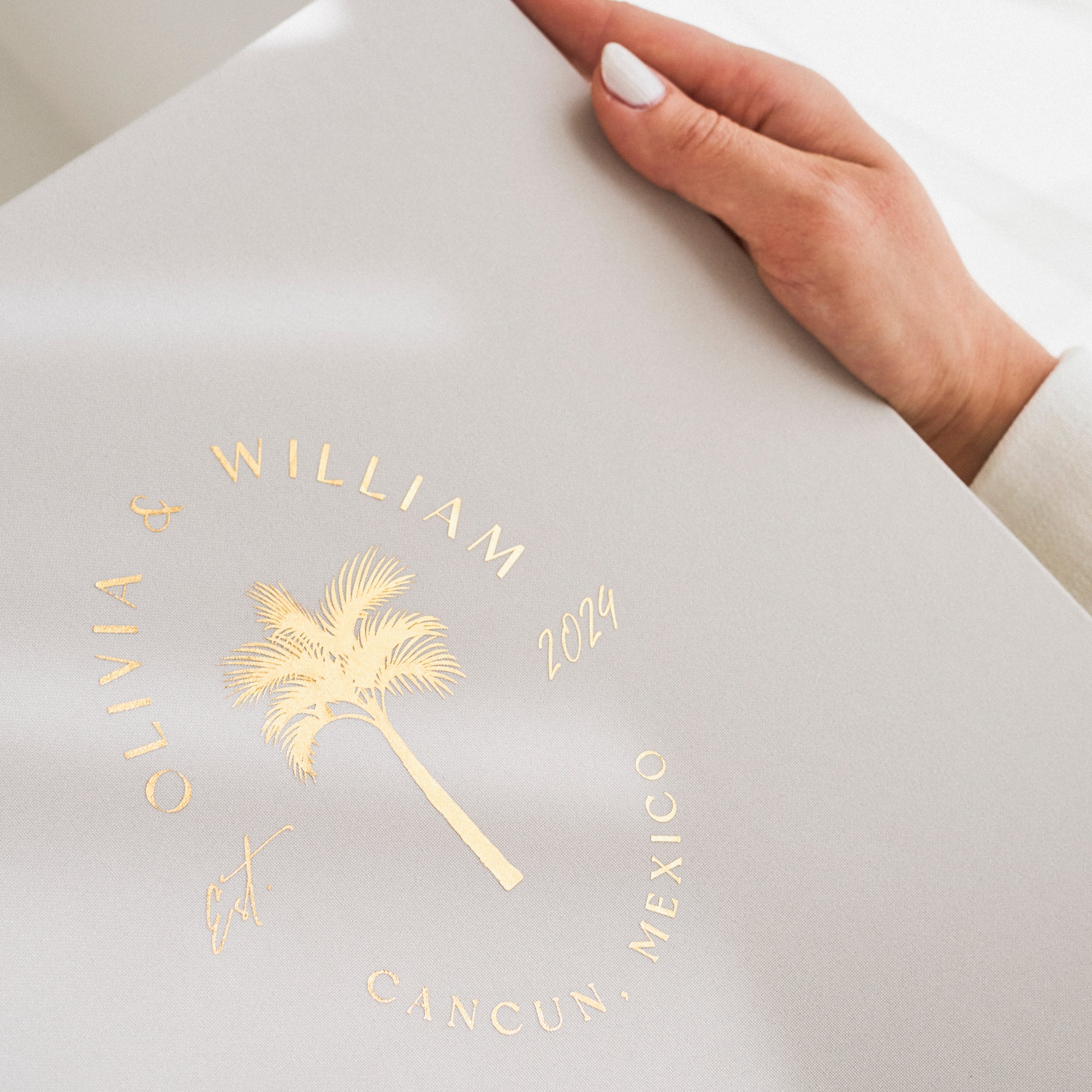 Silky White + Real Gold | Guest Book | Beach Wedding