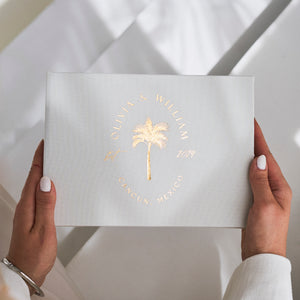 Silky White + Real Gold | Guest Book | Beach Wedding