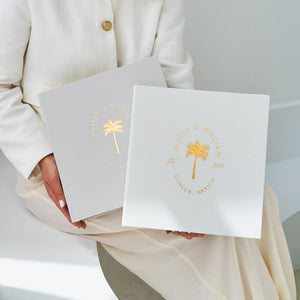 Light Gray + Real Gold | Guest Book | Beach Wedding