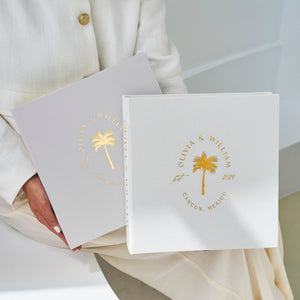 Silky White + Real Gold | Guest Book | Beach Wedding