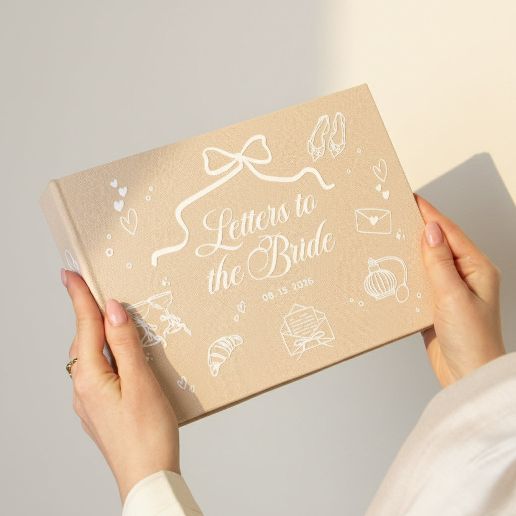 Sand + White Velour | Letters to Bride Guest Book