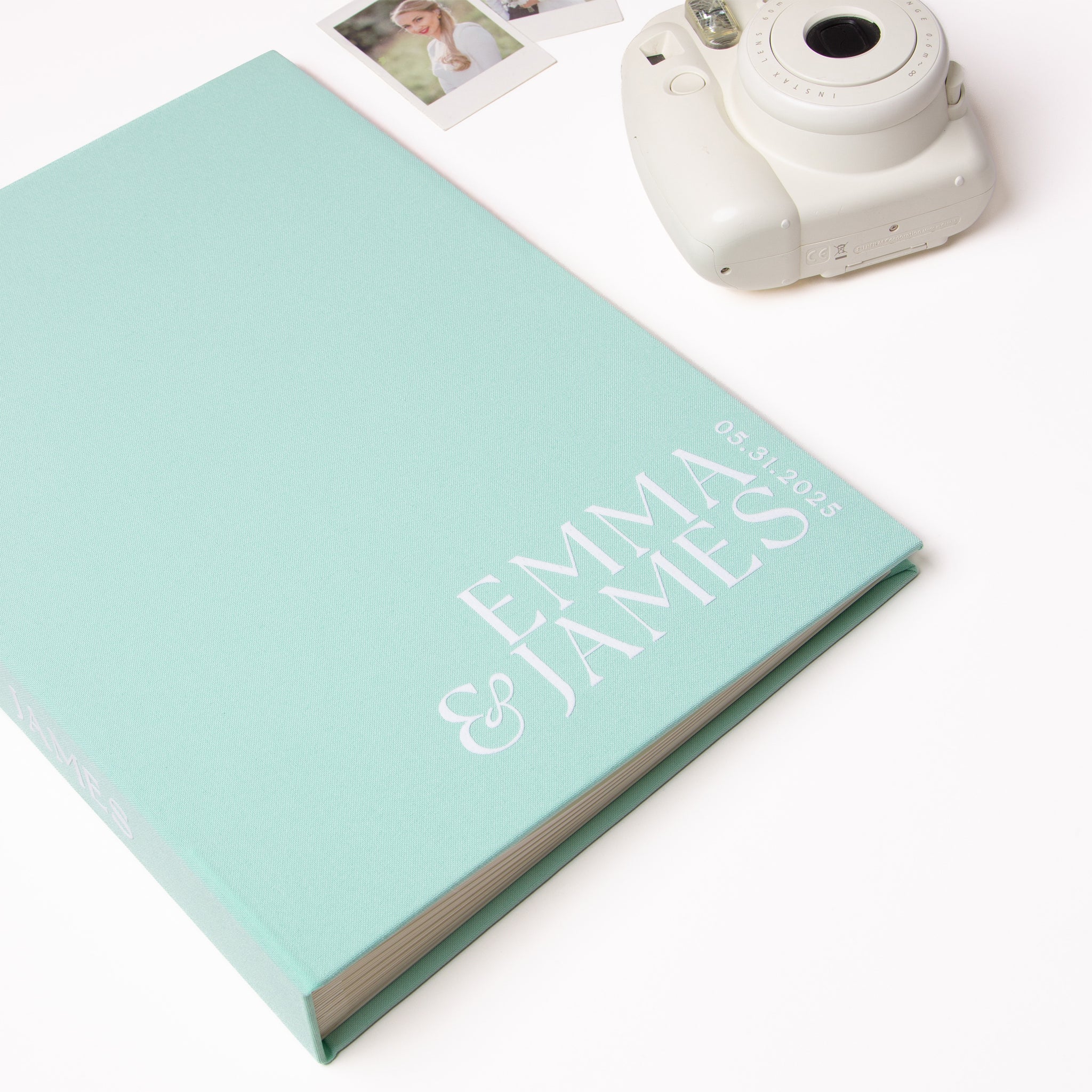 Mint + White Velour | Guest Book