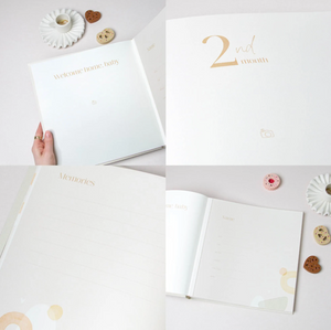 Cream + White Velour | 1st Year Baby Book